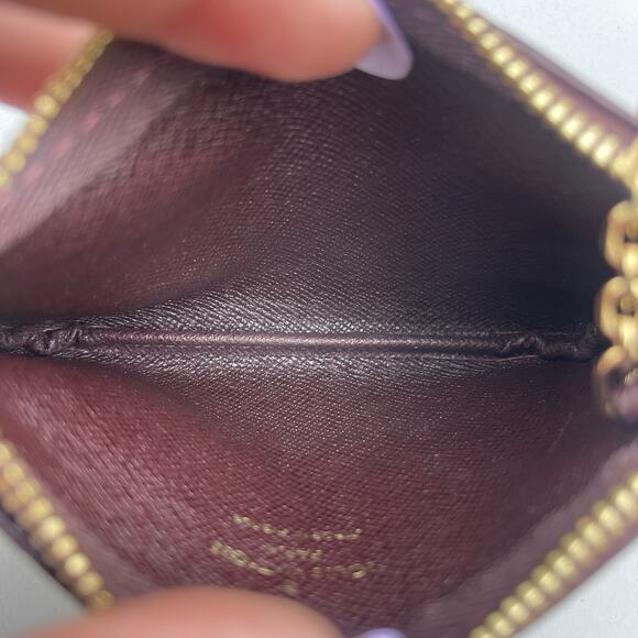 Louis Vuitton Monogram Mini Lin Idylle Pochette Cles Coin Case Let Cles Burgundy - Picture 9 of 12